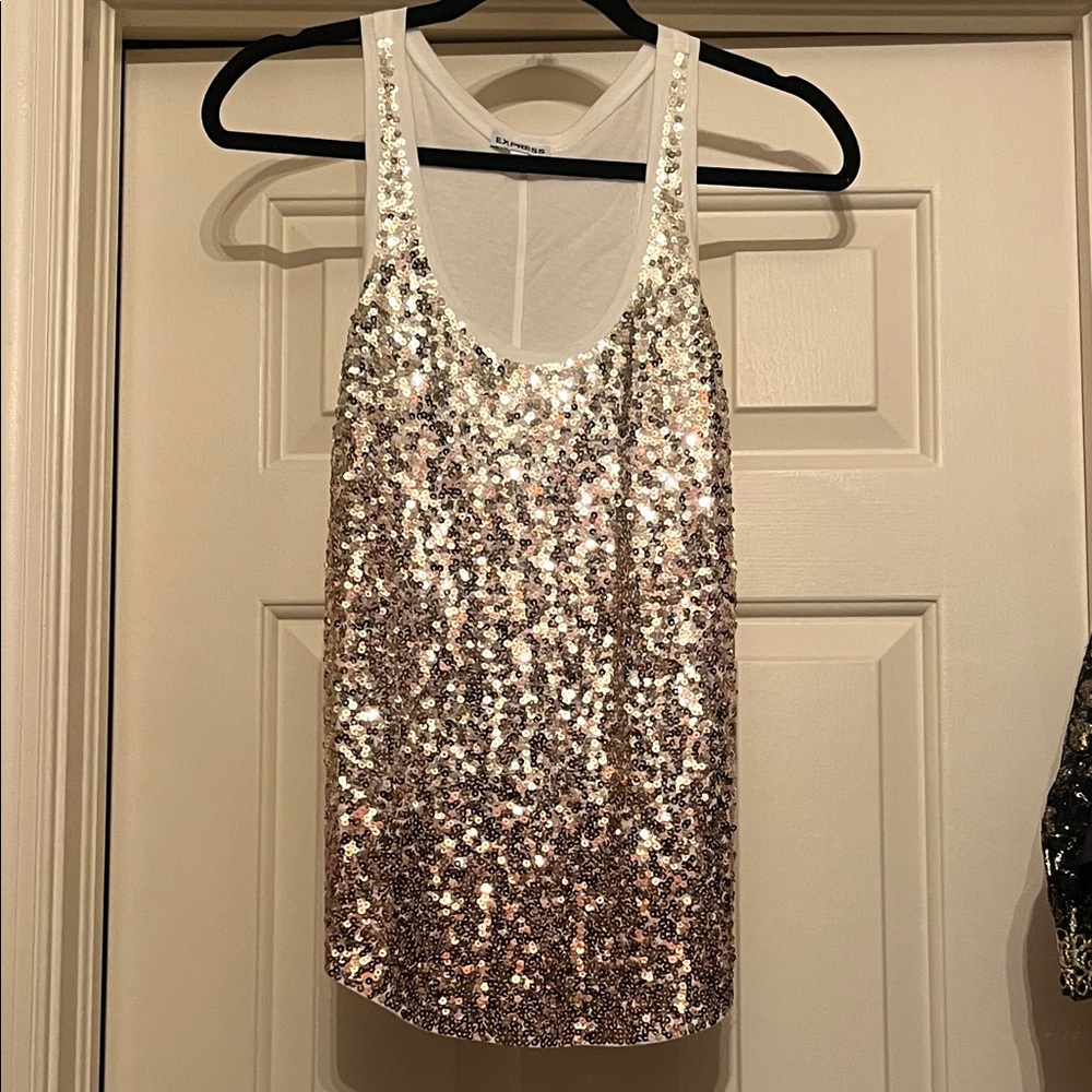 gold sequins Tank Top